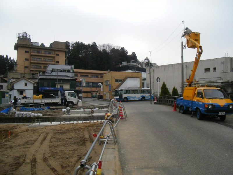 粟津温泉地区市道中２号おっしょべ橋拡幅工事