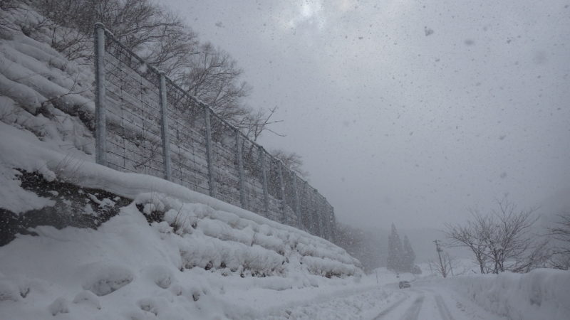 県道薦川中原線防災安全落雪防止柵設置工事